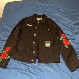 Distress “Rose” Jean Jacket